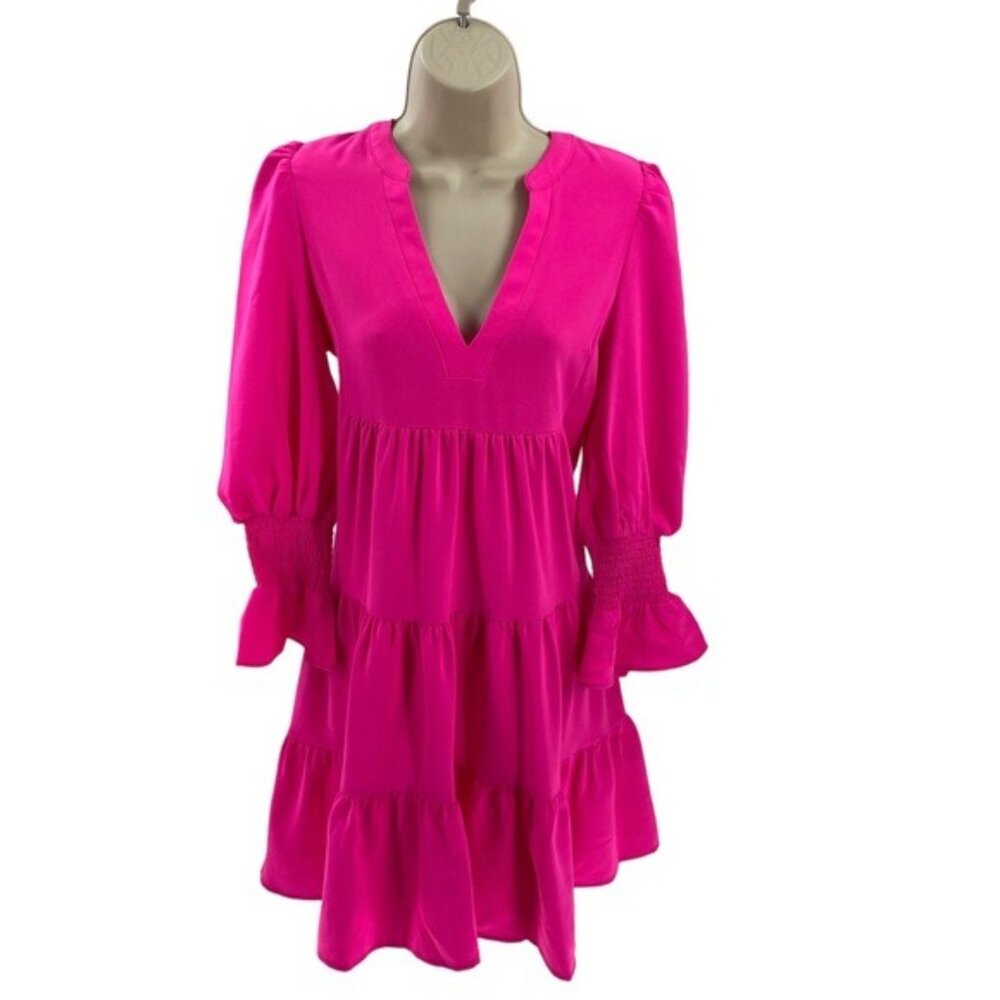 Pomander Place | NEW Electric Pink Crepe Kenzo Dress Size XXS - Picture 3 of 10